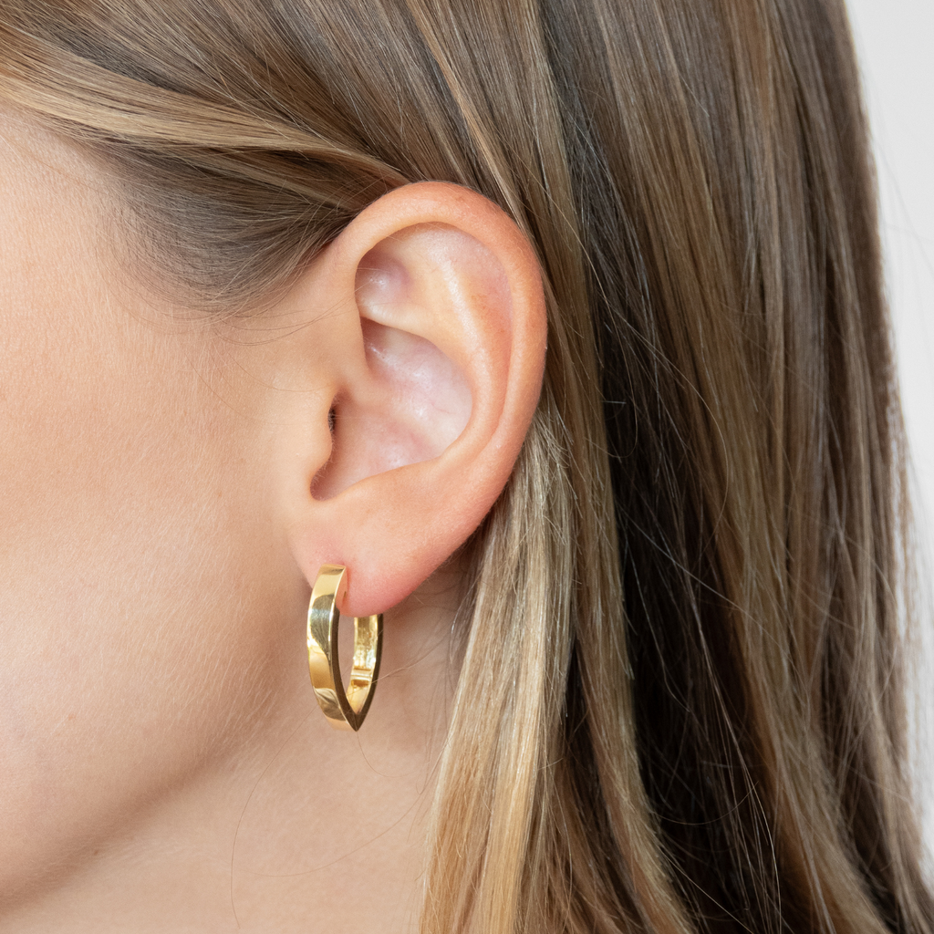 ovale Kreolen ovalshaped hoop earrings unique hoops recycled gold and sterlingsilver jewelry