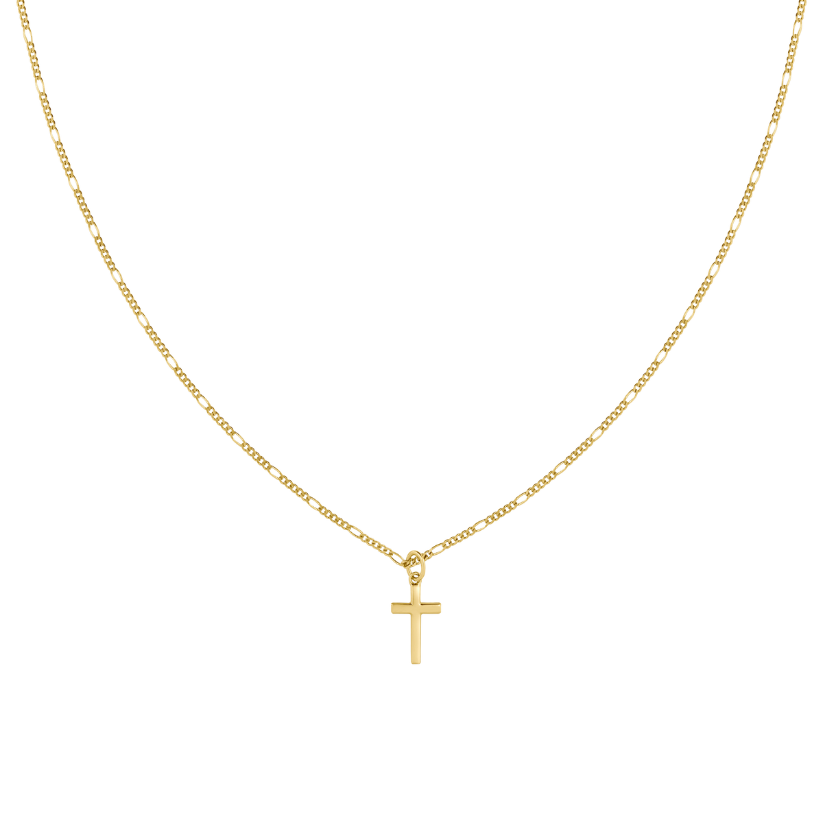 14k Gold Figaro Cross Chain