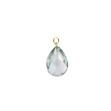 prasiolite necklace pendant tear drop shaped | oval | recycled 14k gold