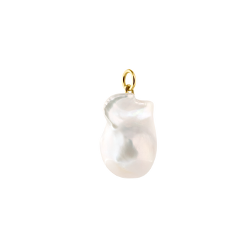 statement pearl pendant for necklaces: this pendant is made of a real freshwater baroque pearl and a recycled 14k gold spring ring