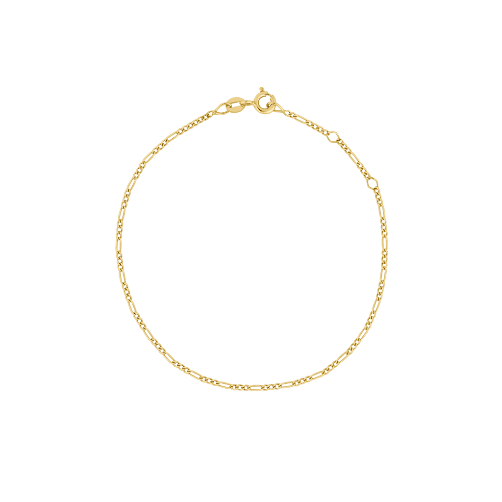 14k gold figaro chain bracelet llr studios