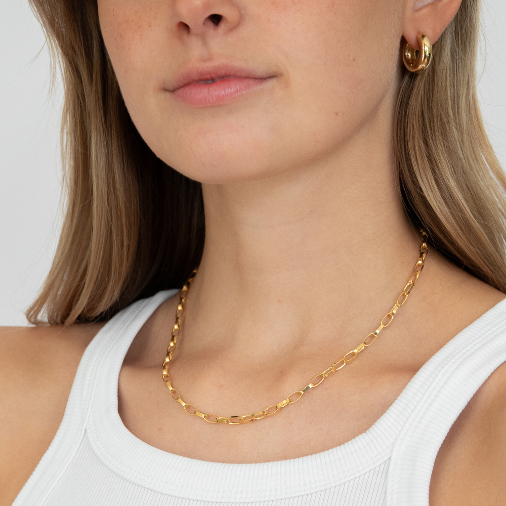  Vergoldete Bicycle Chain Kette edgy und lässig vom nachhaltigen schmucklabel llr studios aus hamburg