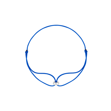 silver donut blue ribbon - friendship bracelet
