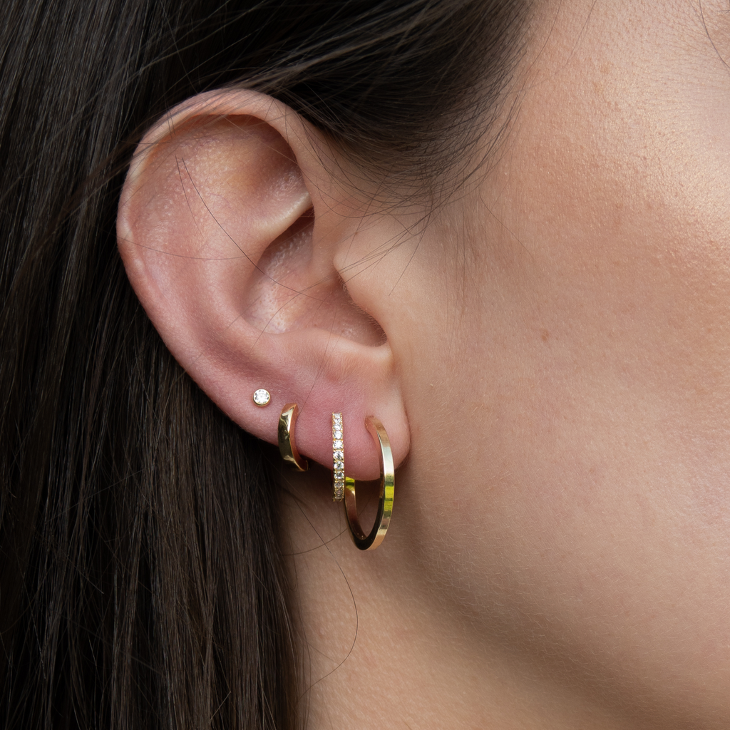 zirkonia creolen sterling silber verholdet | earring stack