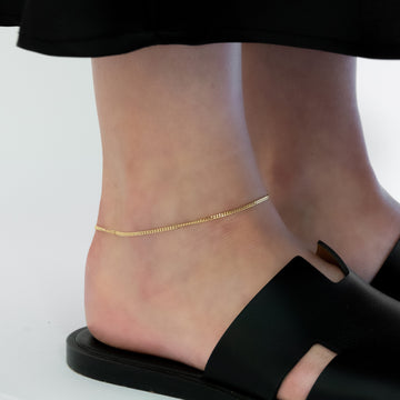 gold chain anklet curb chain