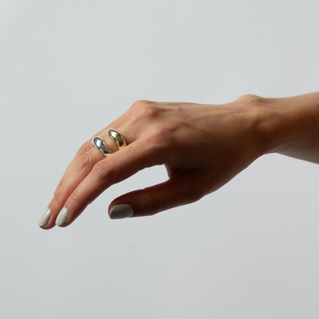 bold gold and silver ring organic llr studios