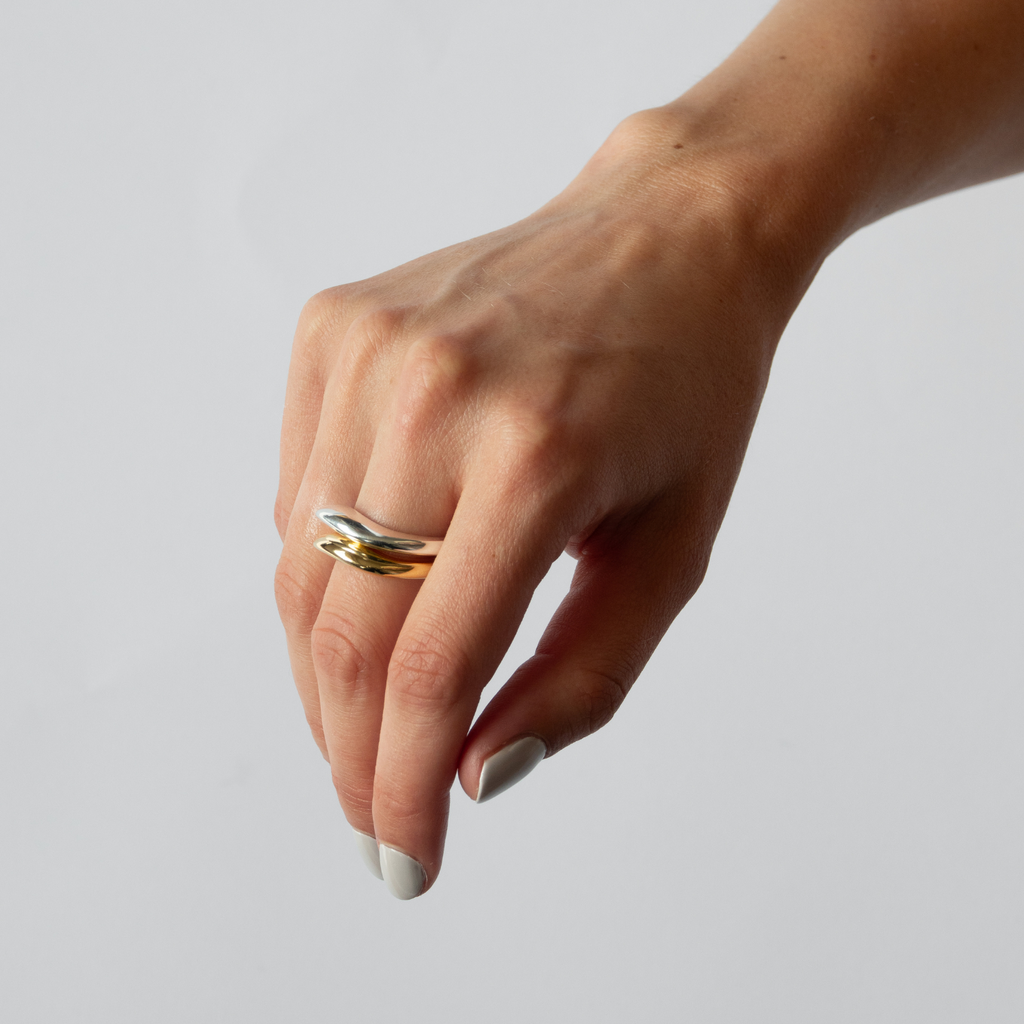 organische gold und silber ringe aus recyceltem silber und gold llr studios