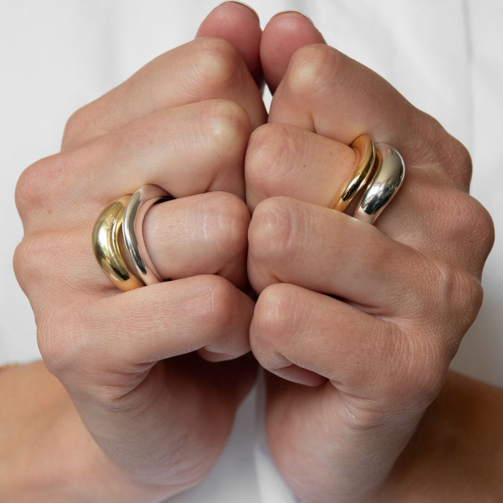 bicolor ring gold bicolor ring set