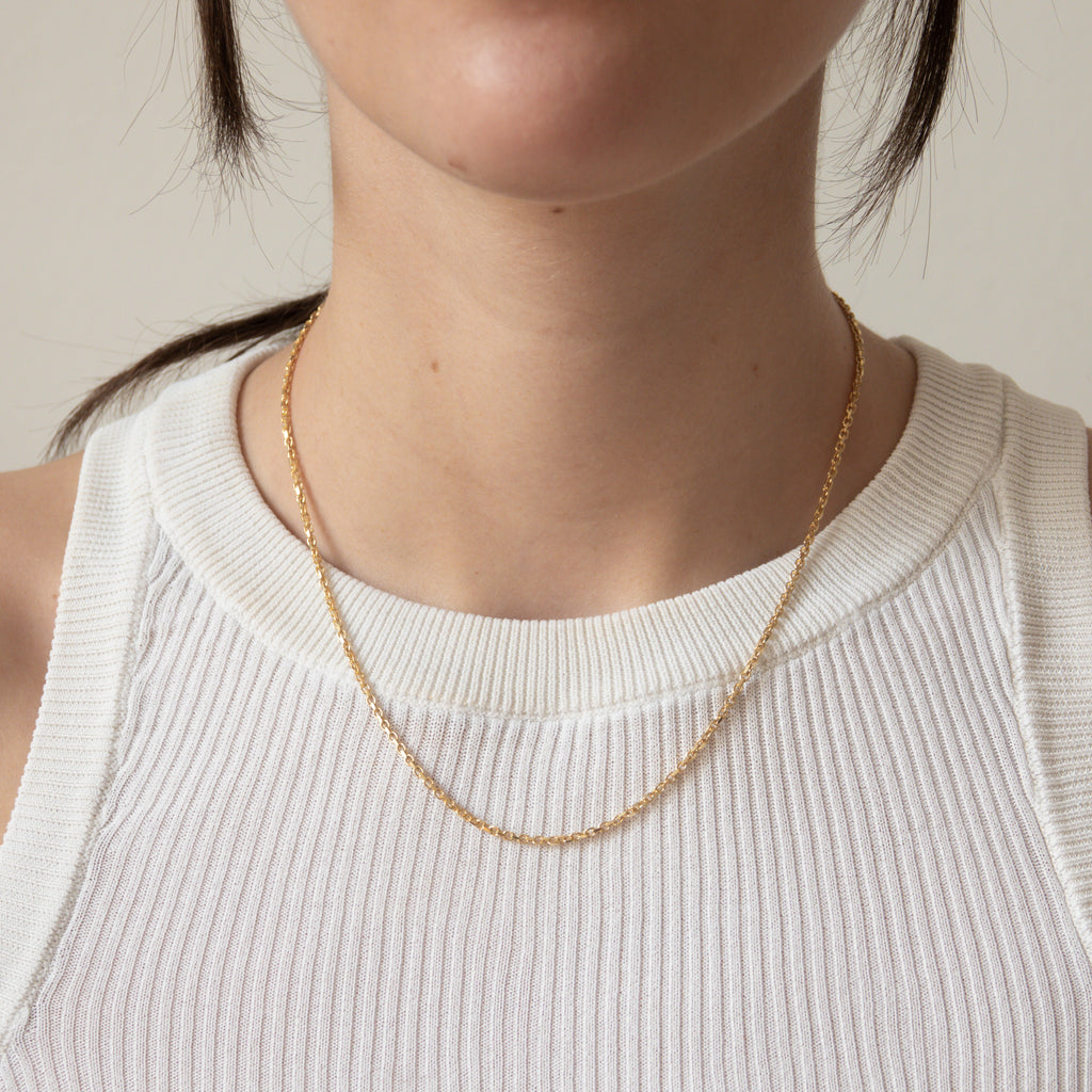 14k gold cable chain necklace from sustainable fine jewelry company llr studios hamburg germany