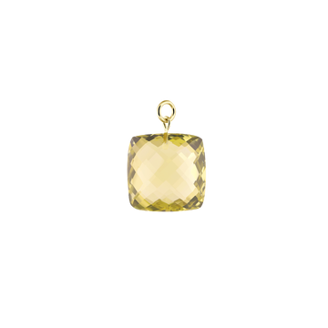 square large lemon quartz necklace pendant | gemstone pendant | citrine quartz