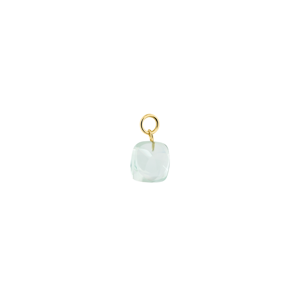 small prasiolite (green/blue gemstone) pendant made of recycled 14k gold | Prasiolith Anhänger aus 14k Gold
