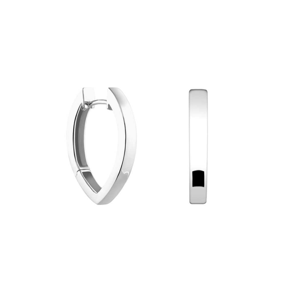 sterling silver oval shaped hoop earrings | ovale Kreolen aus recyceltem 925 Sterlingsilber 