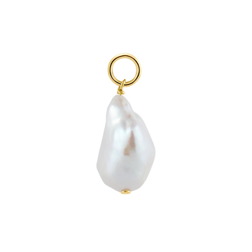real freshwater Baroque pearl pendant that can be used for earrings or necklaces and is made of recycled 925 sterling silver and thickly plated in recycled 18k gold | Baroque Perlenanhänger für Ohrringe und Halsketten 
