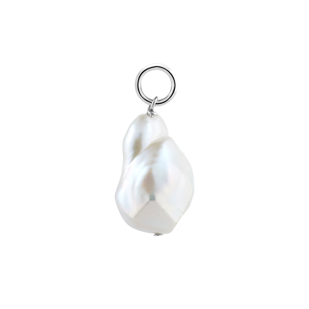silver Baroque pearl pendant | Baroque Perlenanhänger für Halsketten und Ohrringe aus echten Süßwasserperlen und recyceltem 925 Sterlingsilber
