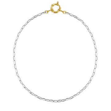 silver link chain with gold spring ring closure- perfect for wearing gold and silver jewelry together | gold und silber schmuck mischen 