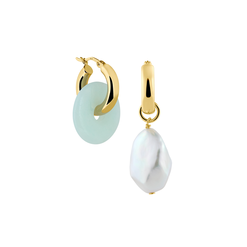 amazonith ohrringe - natürlicher Edelsteinschmuck von nachhaltiger Schmuckmarke LLR Studios
