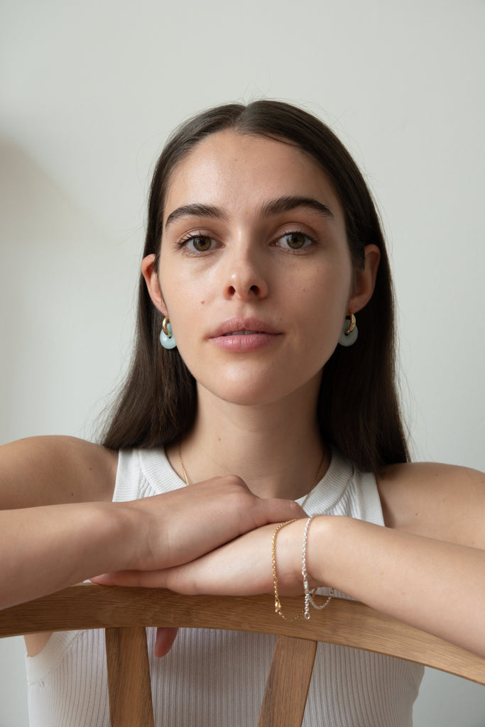 turquoise colored amazonite gemstone earrings handmade in Germany