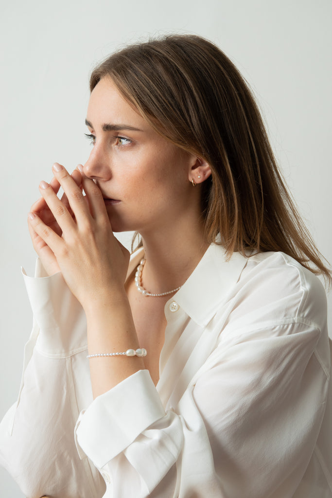 matching necklace and bracelet set real freshwater pearl necklace