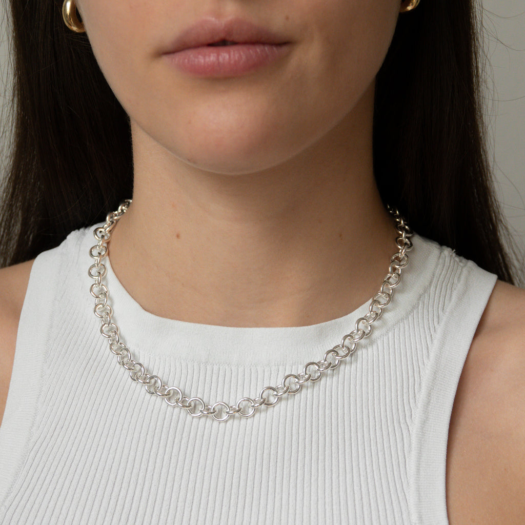 grobe Gliederkette aus recyceltem 925 Sterlingsilber