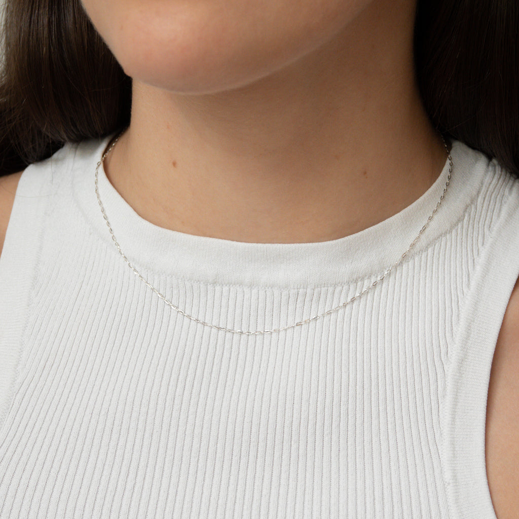 dainty islver chain necklace made of recycled 925 sterling silver  from llr studios