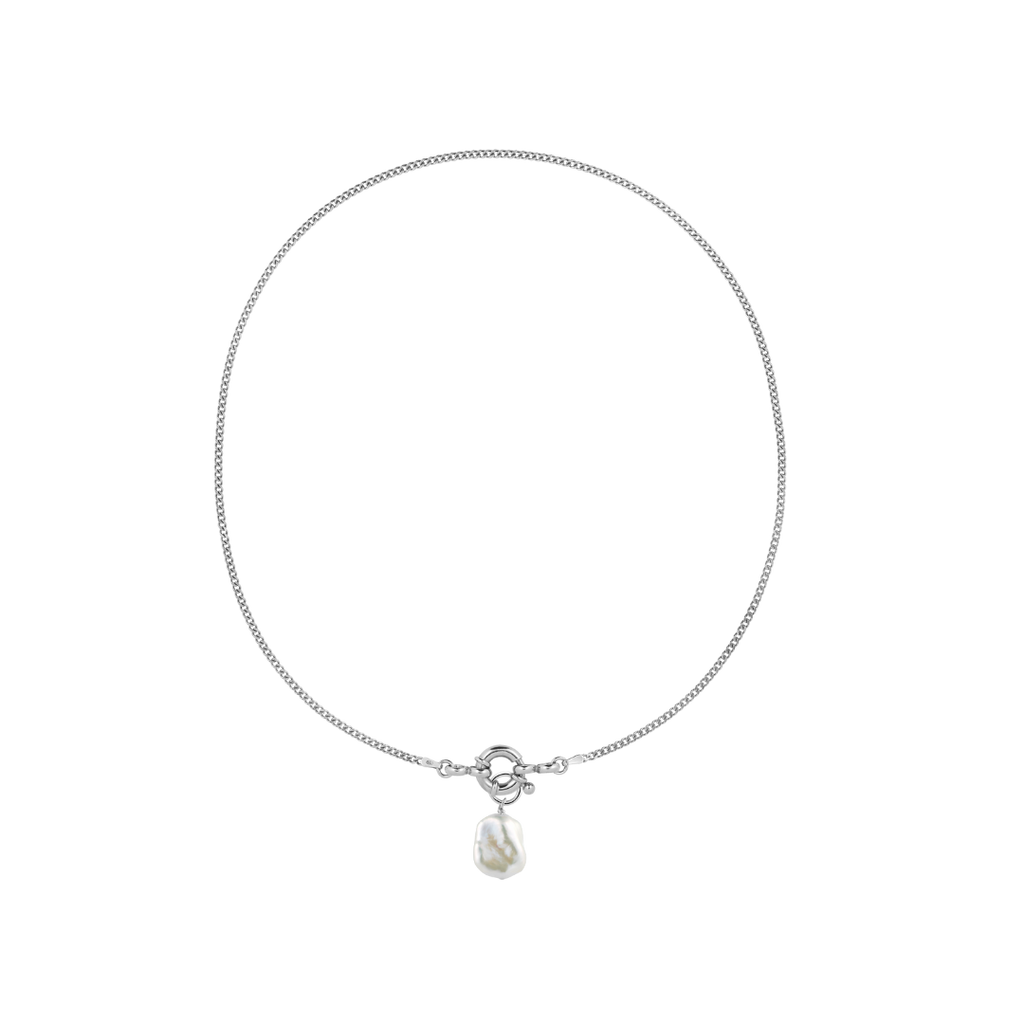 Sterlinsilber Halskette mit Keshi Perlenanhänger - Schmuck aus Hamburg