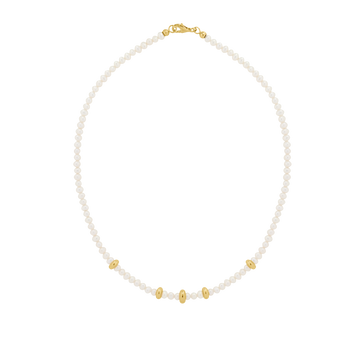 schlichte Perlen Halsketten mit goldenen Akzenten - moderner Perlenschmuck aus Hamburg