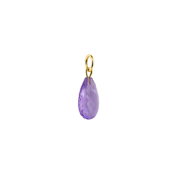 amethyst tear drop shaped necklace pendant | recycled 14k gold