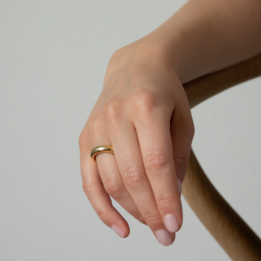 14k gold bold ring from sustainable jewelry company llr studios from hamburg germany