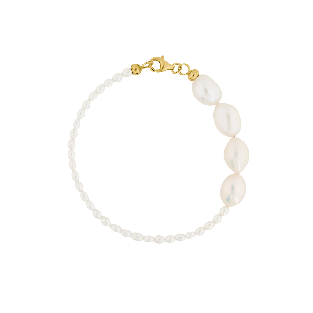 armband aus zwei unterschiedlichen Größen von Perlen- moderner Perlenschmuck 